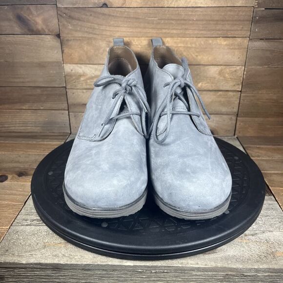 Dansko Womens Size 11-11.5 Cadee Gray Leather Ankle Lace Up Wedge Booties - Picture 2 of 10
